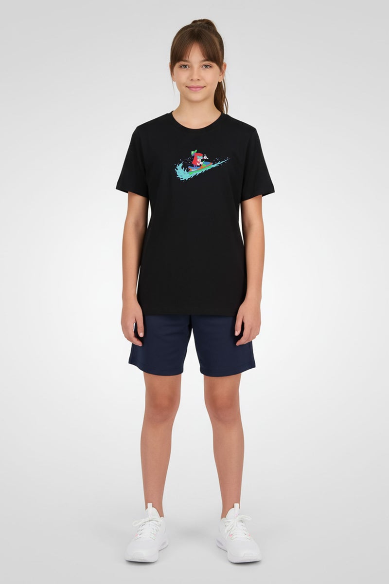 Nike Kids Girl Sportswear Fit Short Sleeves Outdoor T-Shirt, Black - Image 1
